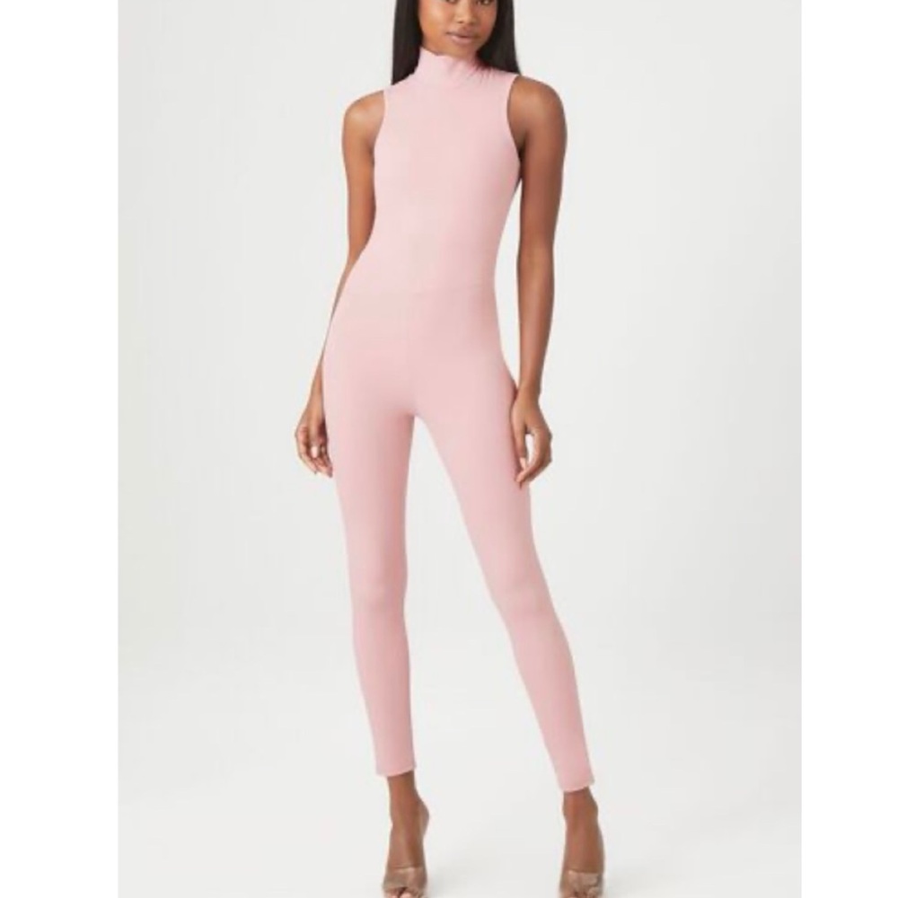 Forever 21 Contour Sculpt Mock Neck Jumpsuit